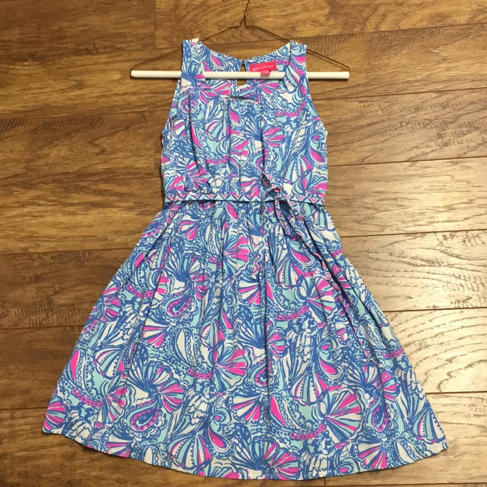 Blue/Pink Coral Lily Pulitzer Pattern Short dress